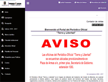 Tablet Screenshot of periodico.morelos.gob.mx